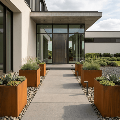 Lit de jardin surélevé carré minimaliste - Atelier Cortena