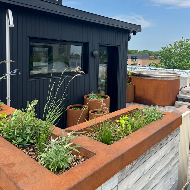 Terrasse sur toit en Corten