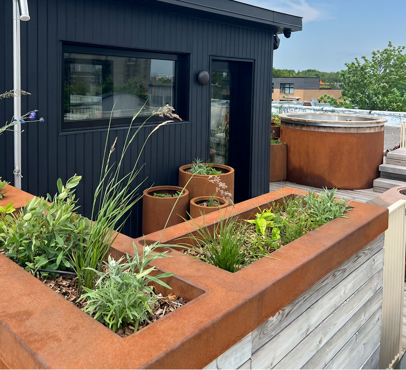 Terrasse sur toit en Corten