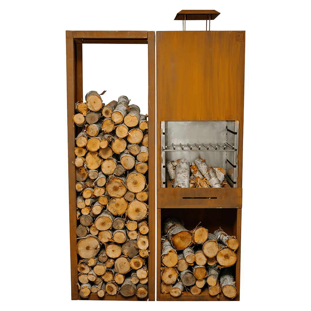 Foyer à bois cook-in Malmo - Atelier Cortena